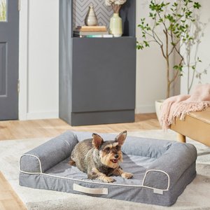 Frisco Chambray Orthopedic Sofa Bolster Dog Bed w/Removable Cover, X-Large