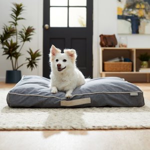 Frisco Chambray Pillow Dog Bed w/Removable Cover, Gray, Large