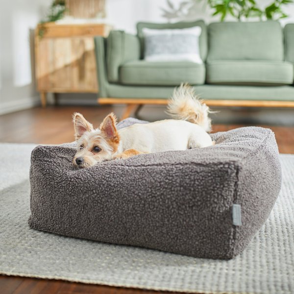 Frisco Sherpa Cube Pillow Cat & Dog Bed, Large, Brown slide 1 of 4