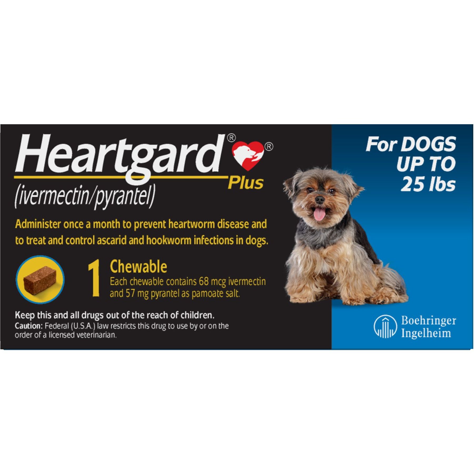 HEARTGARD Plus Chew for Dogs up to 25 lbs Blue Box 12 Chews 12 mos. supply Chewy