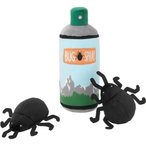 Frisco Camping Bug Spray Plush Squeaky Dog Toy, 3 count