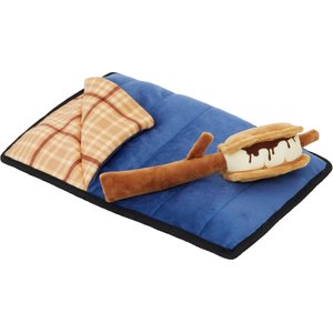 Frisco Camping Smores & Sleeping Bag Flat Plush Squeaky Dog Toy, 2 count