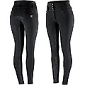 Horze Equestrian Women's Tara High Waist Full Seat Breeches, Black, 28