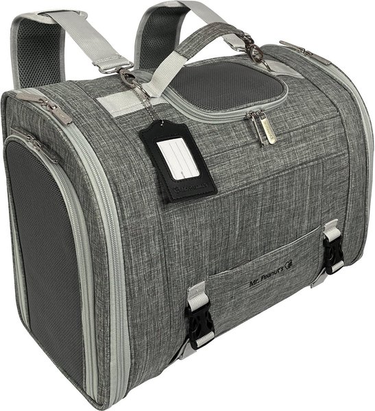 Mr. Peanut's Monterey Series Convertible Backpack Airline Approved Cat & Dog Carrier, Platinum Gray slide 1 of 4