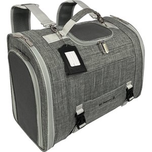 Mr. Peanut's Monterey Series Convertible Backpack Airline Approved Cat & Dog Carrier, Platinum Gray