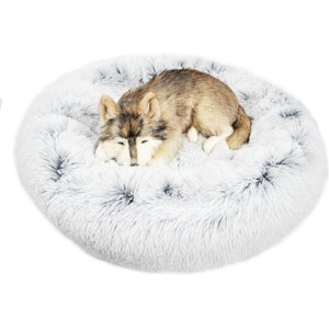 Mr. Peanut's OrthoPlush Orthopedic Cat & Dog Bed, Snowflake White, Medium