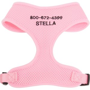 Frisco Small & Medium Breed Soft Mesh Personalized Back Clip Dog Harness, 14 to 18.5-in chest, Pink