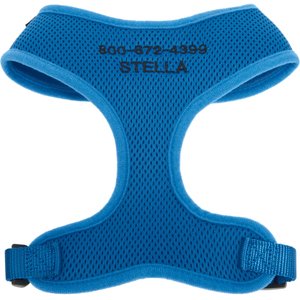 Frisco Small & Medium Breed Soft Mesh Personalized Back Clip Dog Harness, 14 to 18.5-in chest, Blue