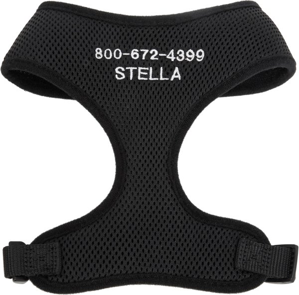 Frisco Small & Medium Breed Soft Mesh Personalized Back Clip Dog Harness, 18.5 to 24-in chest, Black slide 1 of 7