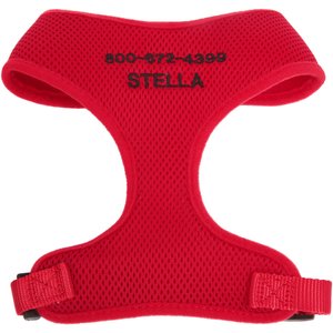 Frisco Small & Medium Breed Soft Mesh Personalized Back Clip Dog Harness, 22.5 to 30-in chest, Red
