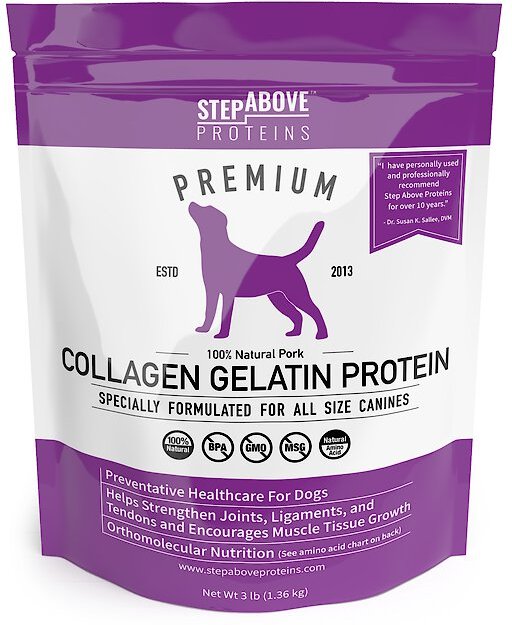 STEP ABOVE PROTEINS Natural Pork Collagen Gelatin Protein Dog