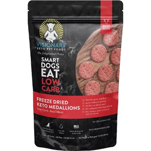 Visionary Pet Foods Keto Medallions Beef Recipe Grain-Free Freeze-Dried Dog Food, 3.5-oz pouch
