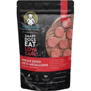 Visionary Pet Foods Keto Medallions Beef Recipe Grain-Free Freeze-Dried Dog Food, 25-oz pouch