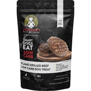 Visionary Pet Foods Flame Grilled Beef Low Carb Grain-Free Dog Treats, 7-oz pouch