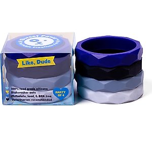 Sweet Paws Wearable Puppy Teether Stack Dog Chew Toy, 4 count, Like, Dude