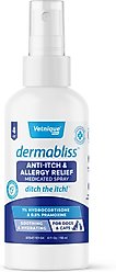 Vetnique Labs Dermabliss Hydrocortisone Anti-Itch & Allergy Relief Soothing & Hydrating Medicated Cortisone Dog & Cat Spray, 4-oz bottle