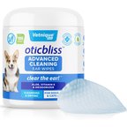 Vetnique Labs Oticbliss Dog Ear Wipes Advanced Cleaning, Soothing Aloe & Medicated Dog & Cat Ear Wipes, 100 count