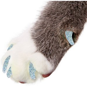 Purrdy Paws Soft Cat Nail Caps, 20 count, Silver Holographic Glitter, Medium