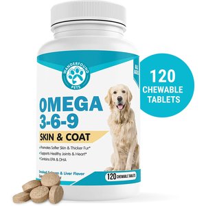 Wanderfound Pets Omega 3-6-9 Skin & Coat Health Smoked Salmon & Liver Flavor Dog Supplement, 120 count