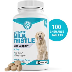 Wanderfound Pets Milk Thistle Liver Support Salmon & Bacon Flavor Dog Supplement, 100 count