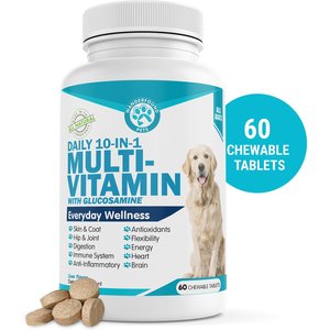 Wanderfound Pets 10-In-1 Multi-vitamin + Glucosamine Liver Flavor Dog Supplement, 60 count