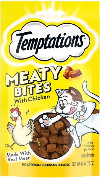 Temptations Meaty Bites Chicken Flavor Soft & Savory Cat Treats, 1.5-oz pouch slide 1 of 9