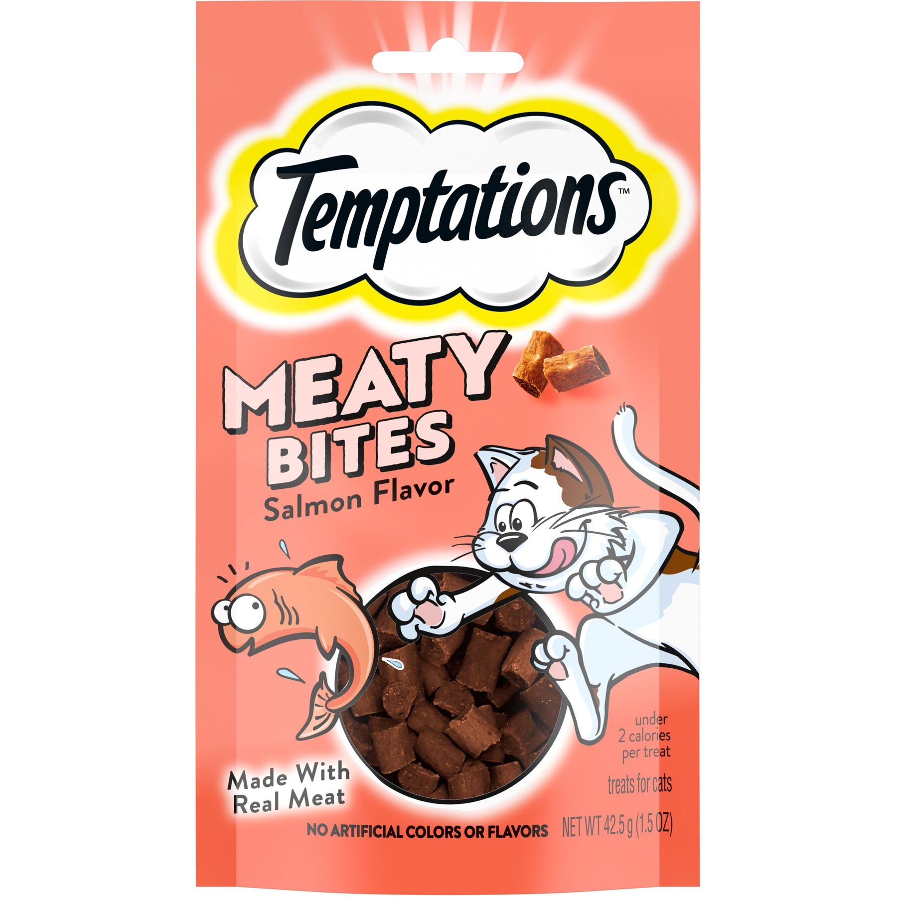 Temptations Meaty Bites Salmon Flavor Soft & Savory Cat Treats