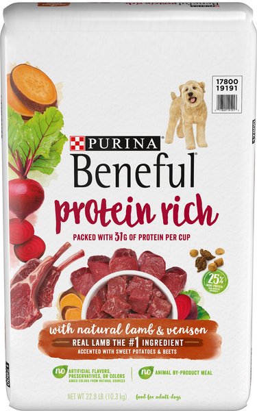 Purina Beneful Protein Rich with Natural Lamb & Venison Dry Dog Food, 22.8-lb bag slide 1 of 9