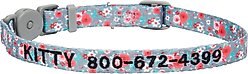 Frisco Rose Polyester Personalized Breakaway Cat Collar with Bell, 8 to 12-in neck, 3/8-in wide