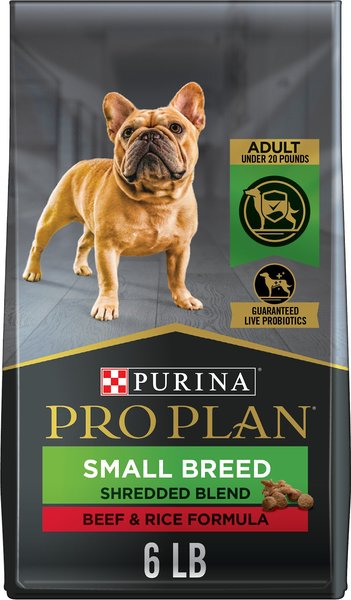 Purina Pro Plan Specialized Shredded Blend Beef & Rice Formula High Protein Small Breed Dry Dog Food, 6-lb bag slide 1 of 10