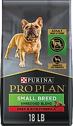 Purina Pro Plan Specialized Shredded Blend Beef & Rice Formula High Protein Small Breed Dry Dog Food, 18-lb bag