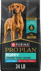 Purina Pro Plan Development Beef & Rice Formula High Protein Large Breed Dry Puppy Food, 34-lb bag