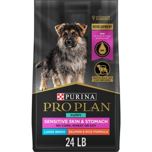 Purina Pro Plan Development Sensitive Skin & Stomach Salmon & Rice Large Breed Dry Puppy Food, 24-lb bag