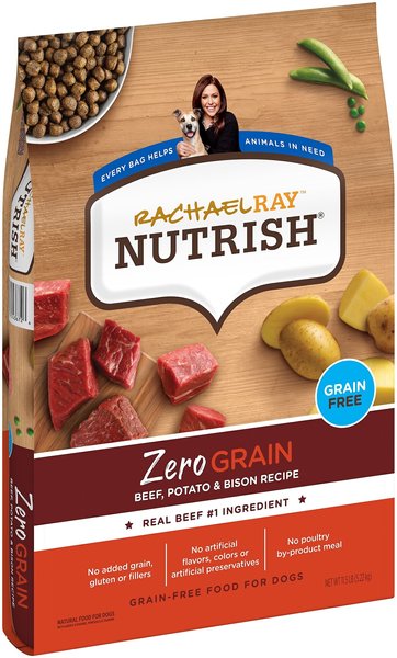 Rachael Ray Nutrish Zero Grain Natural Beef, Potato & Bison Recipe Grain-Free Dry Dog Food, 11.5-lb bag slide 1 of 8