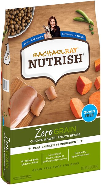 Rachael Ray Nutrish Zero Grain Natural Chicken & Sweet Potato Recipe Grain-Free Dry Dog Food, 13-lb bag slide 1 of 6