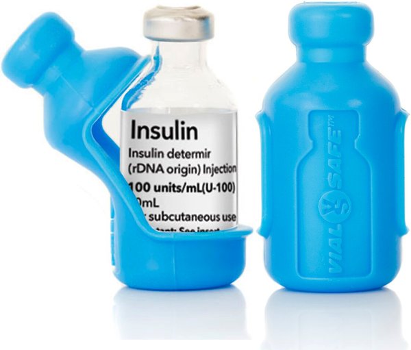 Insulin Vial Protector for Vetsulin or Humulin, Light Blue, 2 Pack slide 1 of 3