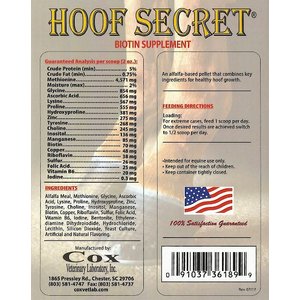 Cox Vet Lab Hoof Secret Pellets Horse Supplement, 9-lb bag