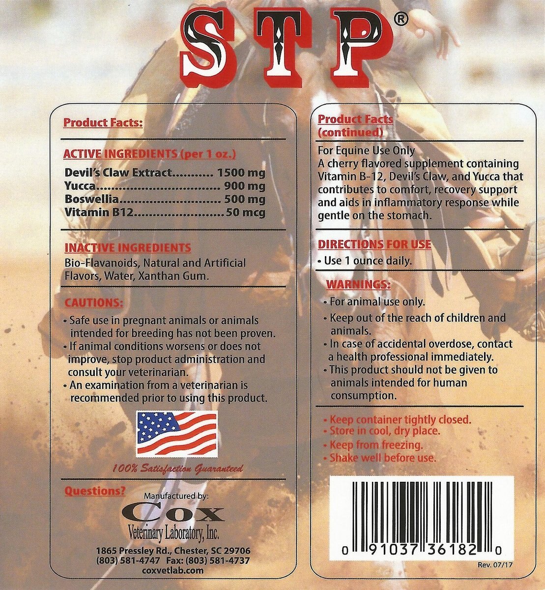 Cox Vet Lab STP Liquid Horse Supplement, 1-gal bottle
