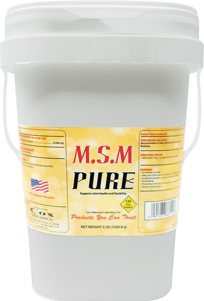 Cox Vet Lab MSM Pure Powder Horse Supplement, 3-lb bucket slide 1 of 2