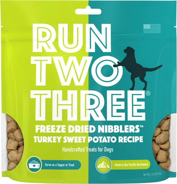 Run Two Three Turkey Sweet Potato Recipe Freeze-Dried Nibblers Dog Treats, 3.2-oz bag slide 1 of 6