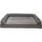 Show in main carousel: FurHaven Luxe Fur & Performance Linen Cooling Gel Top Sofa Cat & Dog Bed with Removable Cover, Charcoal, Jumbo slide 3 of 10