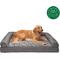 Show in main carousel: FurHaven Luxe Fur & Performance Linen Cooling Gel Top Sofa Cat & Dog Bed with Removable Cover, Charcoal, Jumbo slide 4 of 10