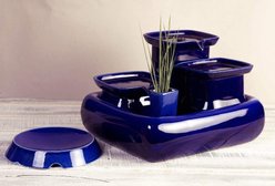 Miaustore Dog & Cat Ceramic Water Fountain, 115-oz, Blue slide 2 of 5