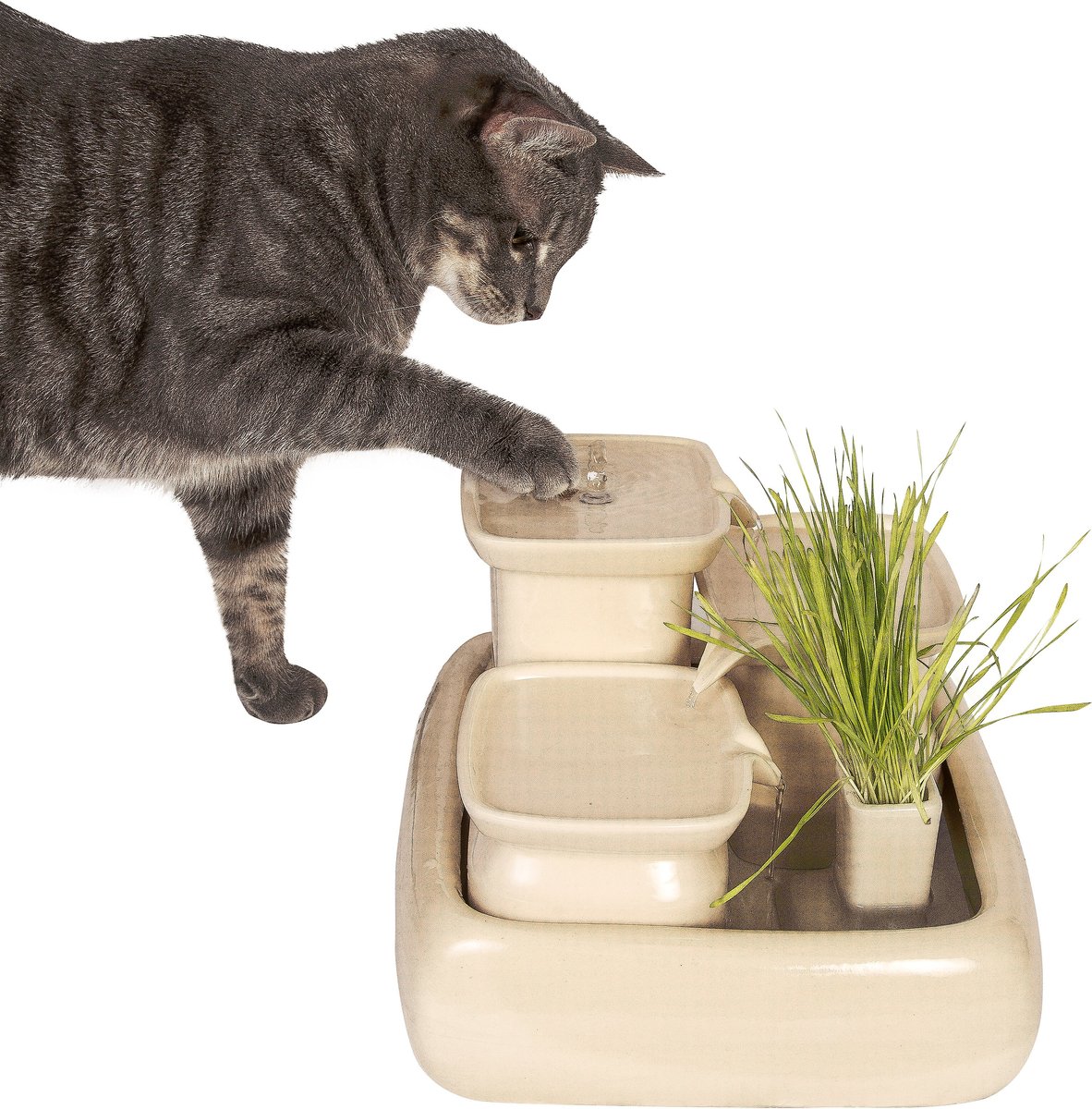 Miaustore Premium Ceramic Cat Water Fountain Motion Sensor Activa