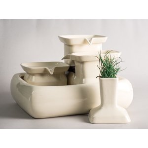Miaustore Dog & Cat Ceramic Water Fountain, 115-oz, Milk