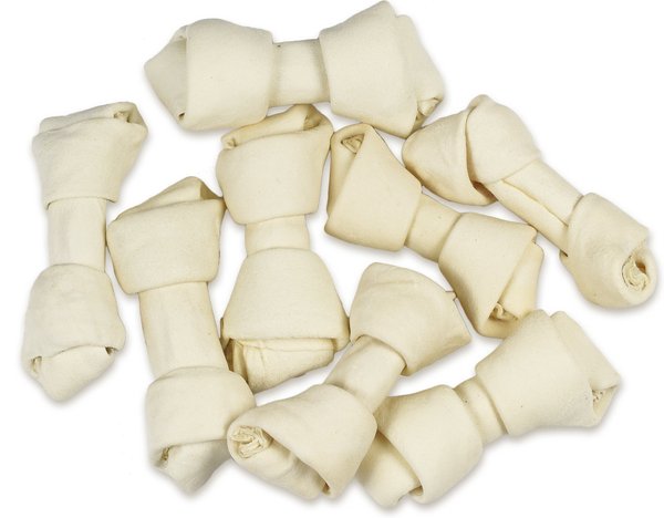 All Natural White 4-5-in Knotted Rawhide Bones Dog Chew Treats, 6 count slide 1 of 9
