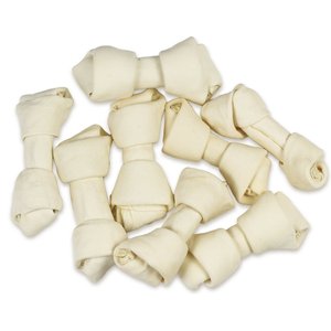 HOTSPOT PETS All Natural White 4-5-in Knotted Rawhide Bones Dog Chew Treats, 6 count