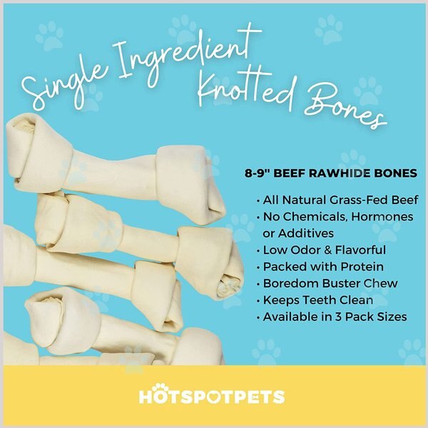 HOTSPOT PETS 8 to 9-in Knotted Bones Rawhide Dog Treats