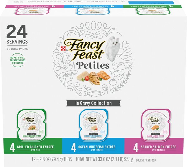 Fancy Feast Petites Gourmet Gravy Collection Variety Pack Wet Cat Food, 24 servings, 2.8-oz, case of 12 slide 1 of 10