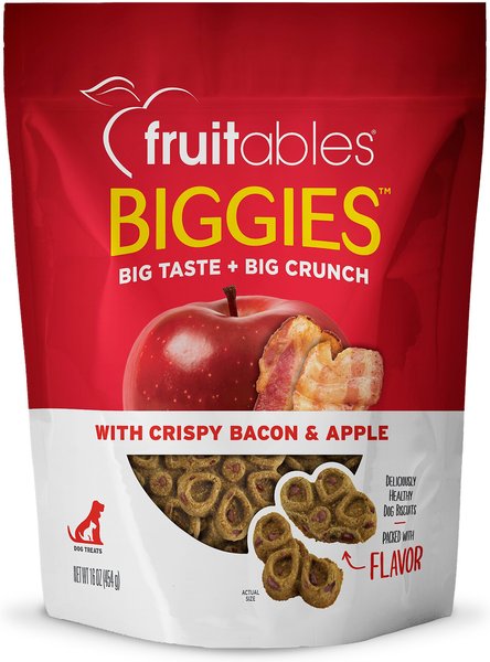 Fruitables Biggies with Real Crispy Bacon & Apple Dog Treats, 16-oz bag slide 1 of 6